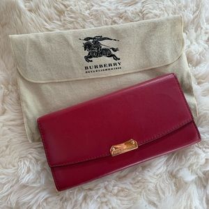 Burberry red long wallet